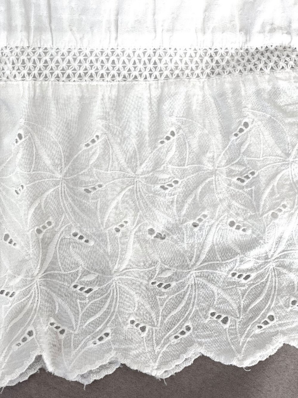Bob Timberlake Small White Cotton Short Sleeve Lined Embroidered Boho Dress - Picture 14 of 14